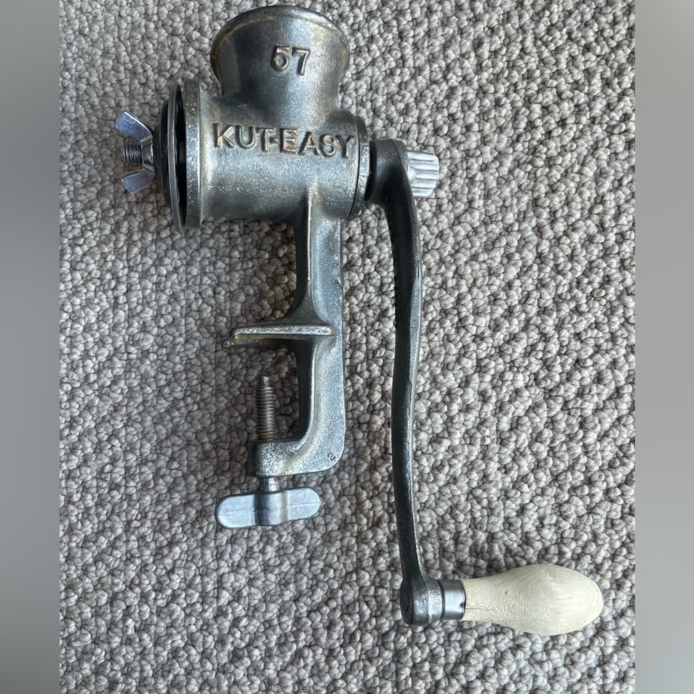 Vintage Meat Grinder Kut-Easy #57 ‎ Hand Crank Full Clamp